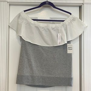 NWT Chelsea 28 off shoulder top tie back size large
